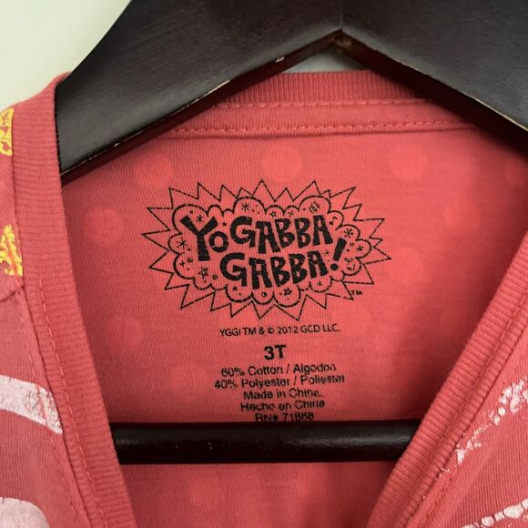 YO GABBA GABBA 2012 Glitter AOP Graphic Print Tee, Pink- Size 3T - Picture 4 of 6